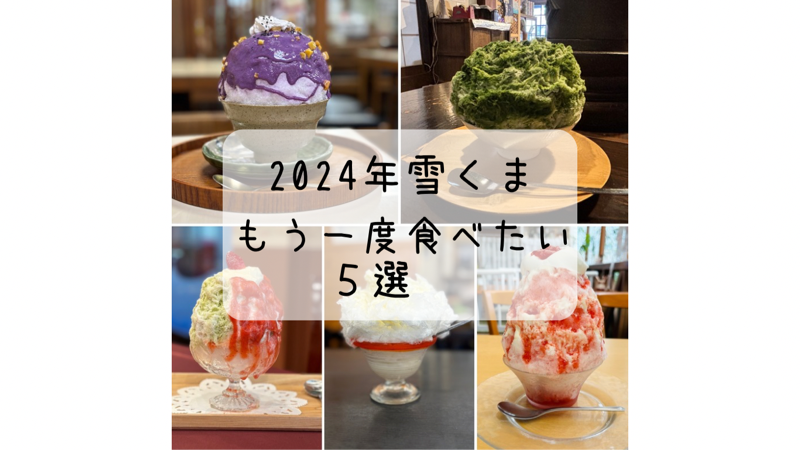 雪くまオススメ ５選 〜もう一度食べたいほど美味しい編〜　2024年