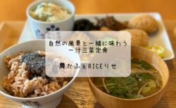 自然の風景と一緒に味わう一汁三菜定食　農かふぇRiceごはんで癒しのランチタイム